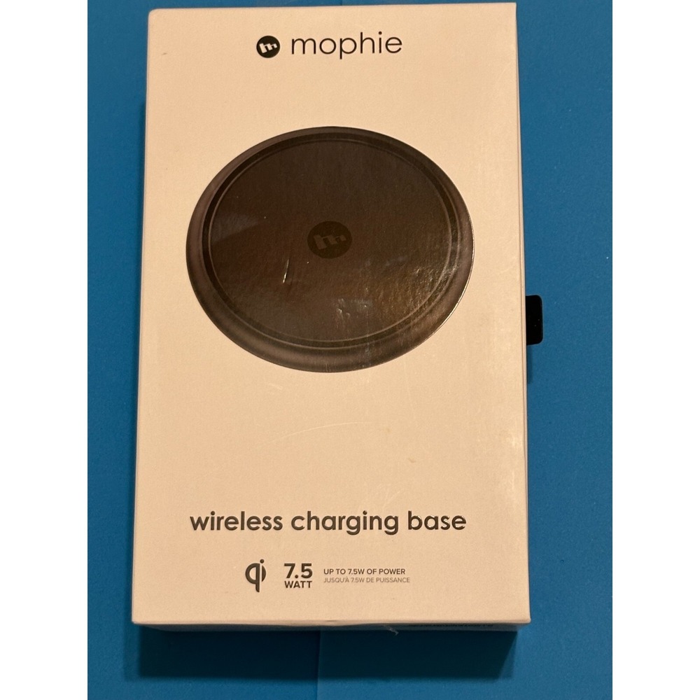 Mophie Wireless Charging Base 7.5 watt, Black, Power Adapter Includes Retail Box